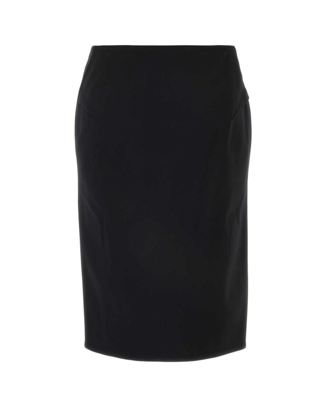 Versace Black Stretch Wool Skirt