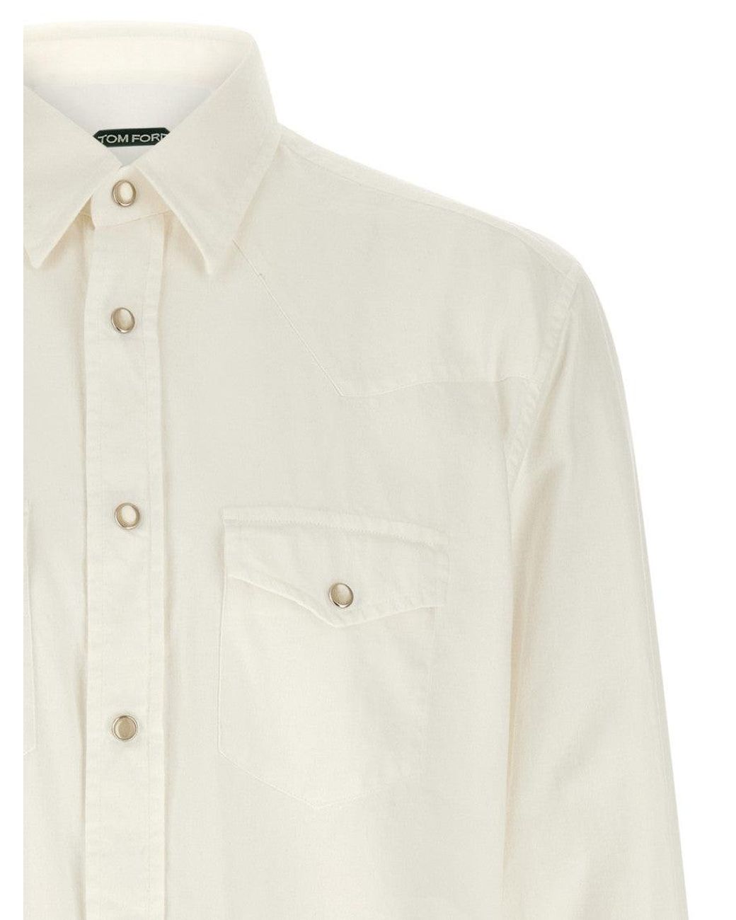 Tom Ford White Western-Style Cotton Shirt for men