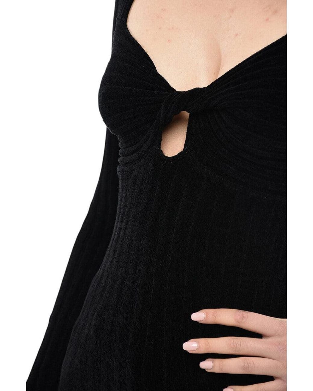 MSGM Black Sweet Heart Neck Top