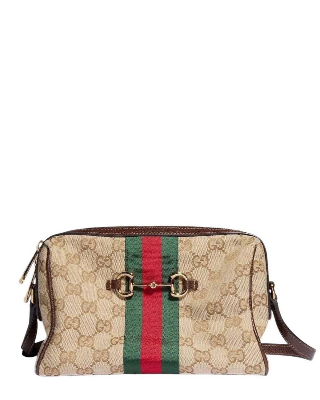 Gucci Natural Horsebit Web Small Crossbody Bag
