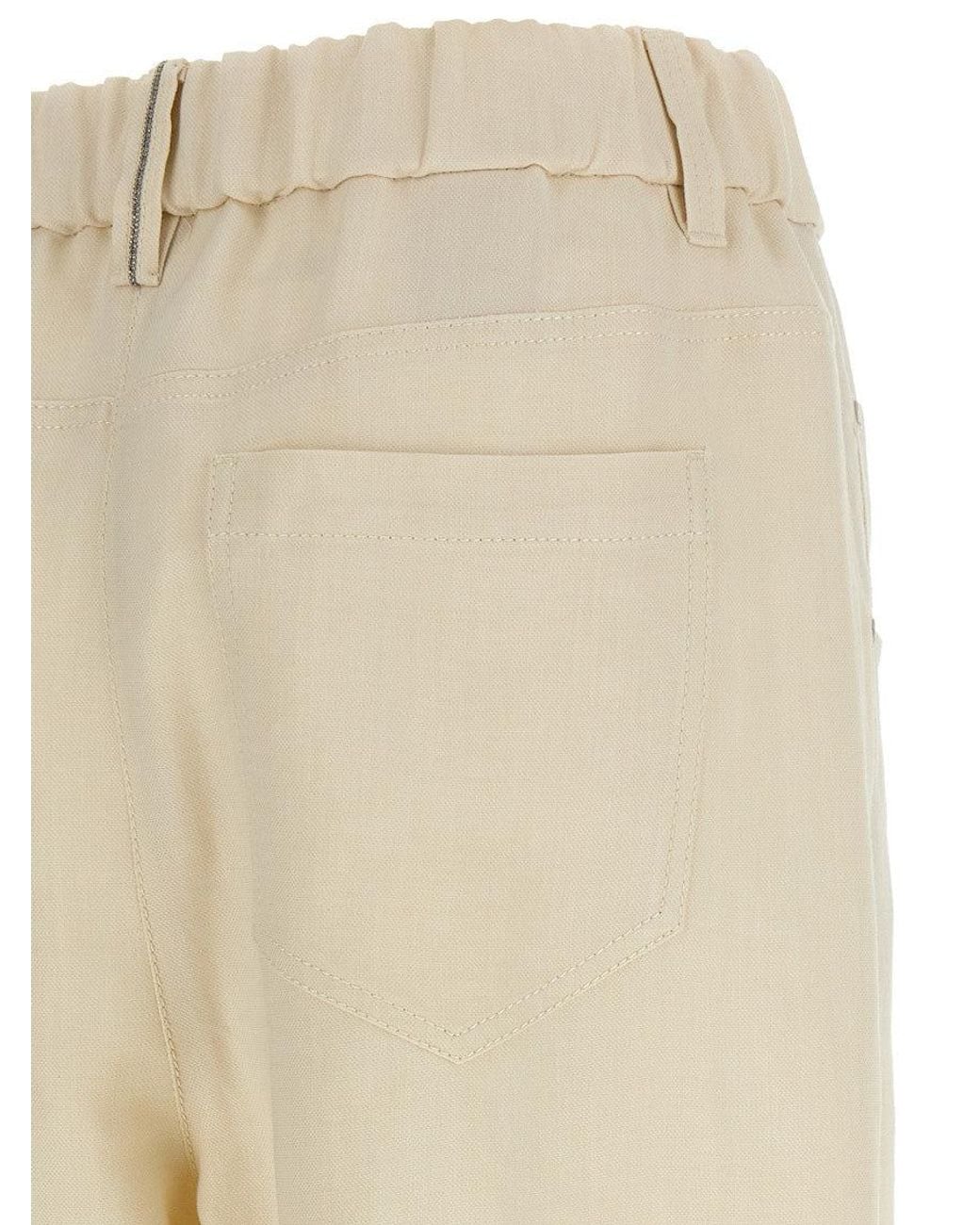Brunello Cucinelli Natural Linen Trousers