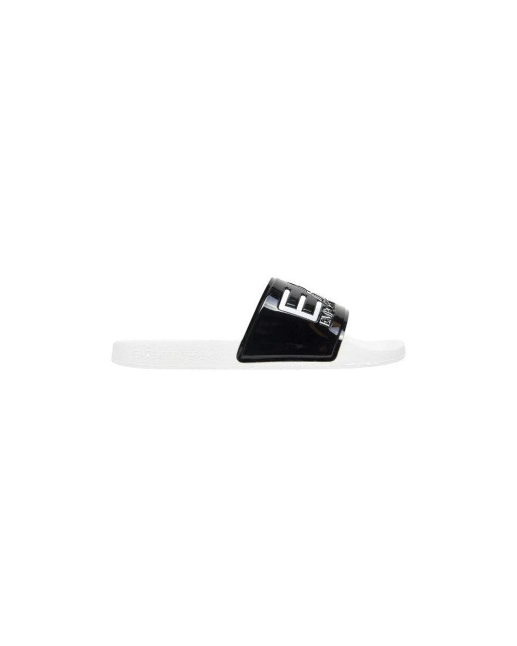 EA7 Blackwhite Round Toe Slides for men