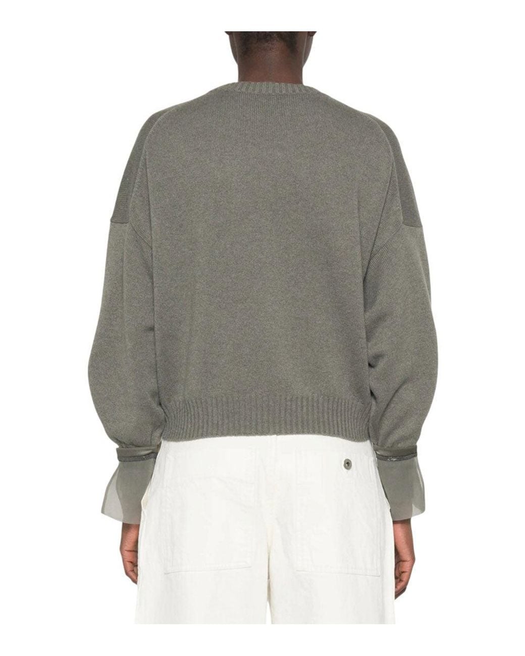 Brunello Cucinelli Gray Crew Neck Sweater