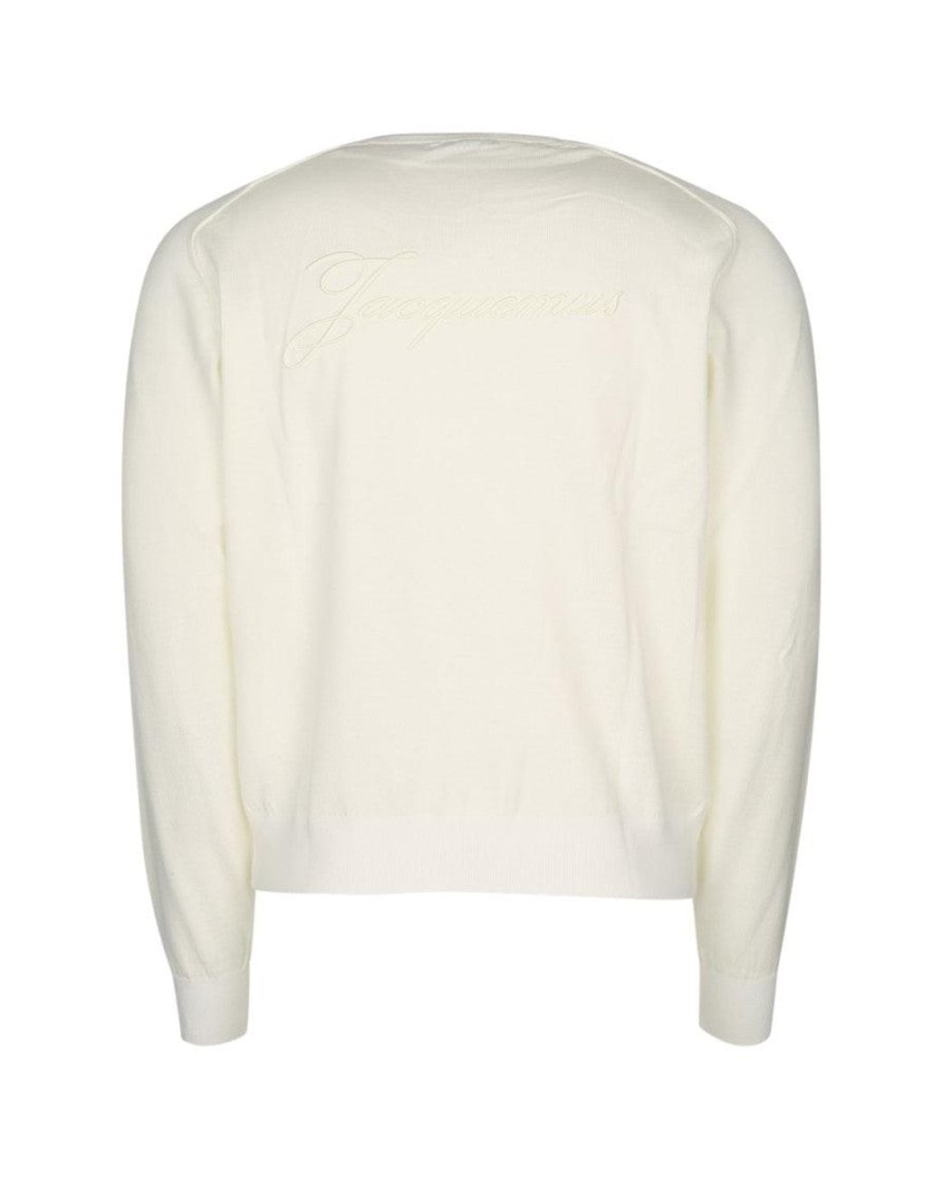 Jacquemus White Off Crew Neck Sweater for men