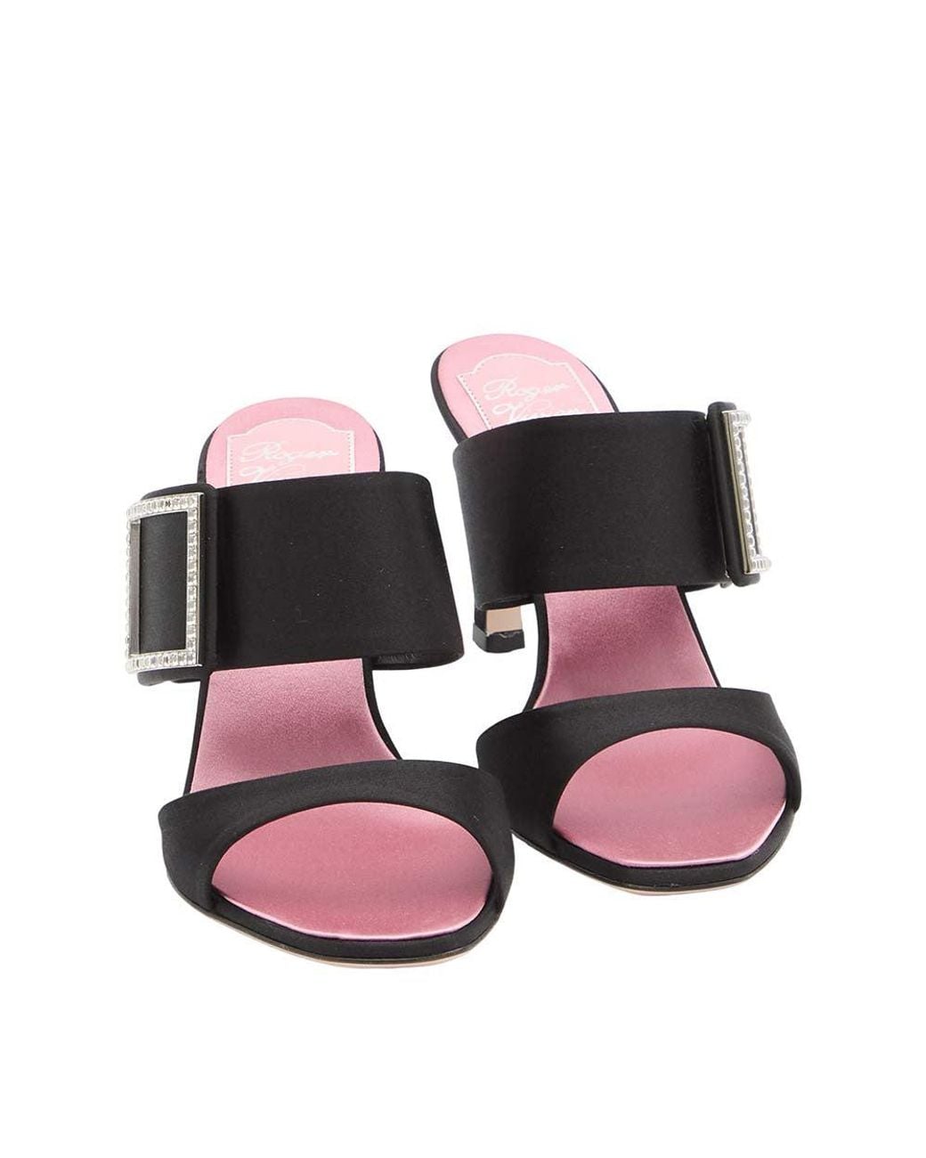 Roger Vivier Black Trompette Satin Heels