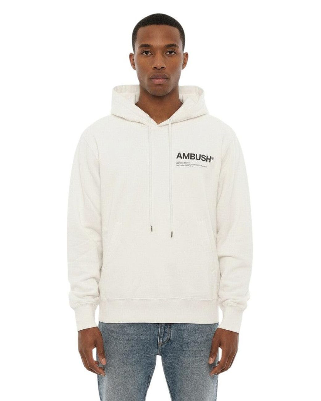 Ambush White Regular Logo Hoodie for men