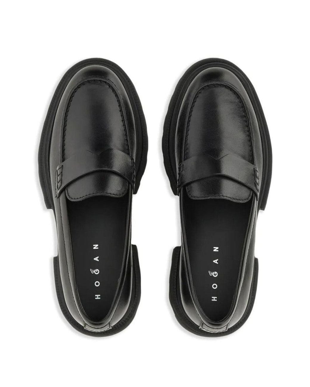 Hogan Black Slip On Leather