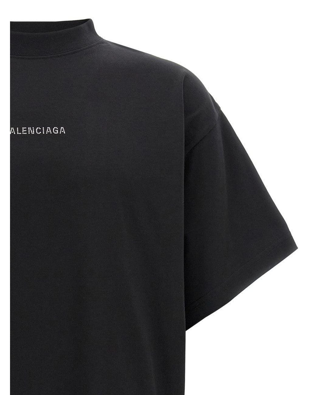 Balenciaga Black Back Strass' T-Shirt