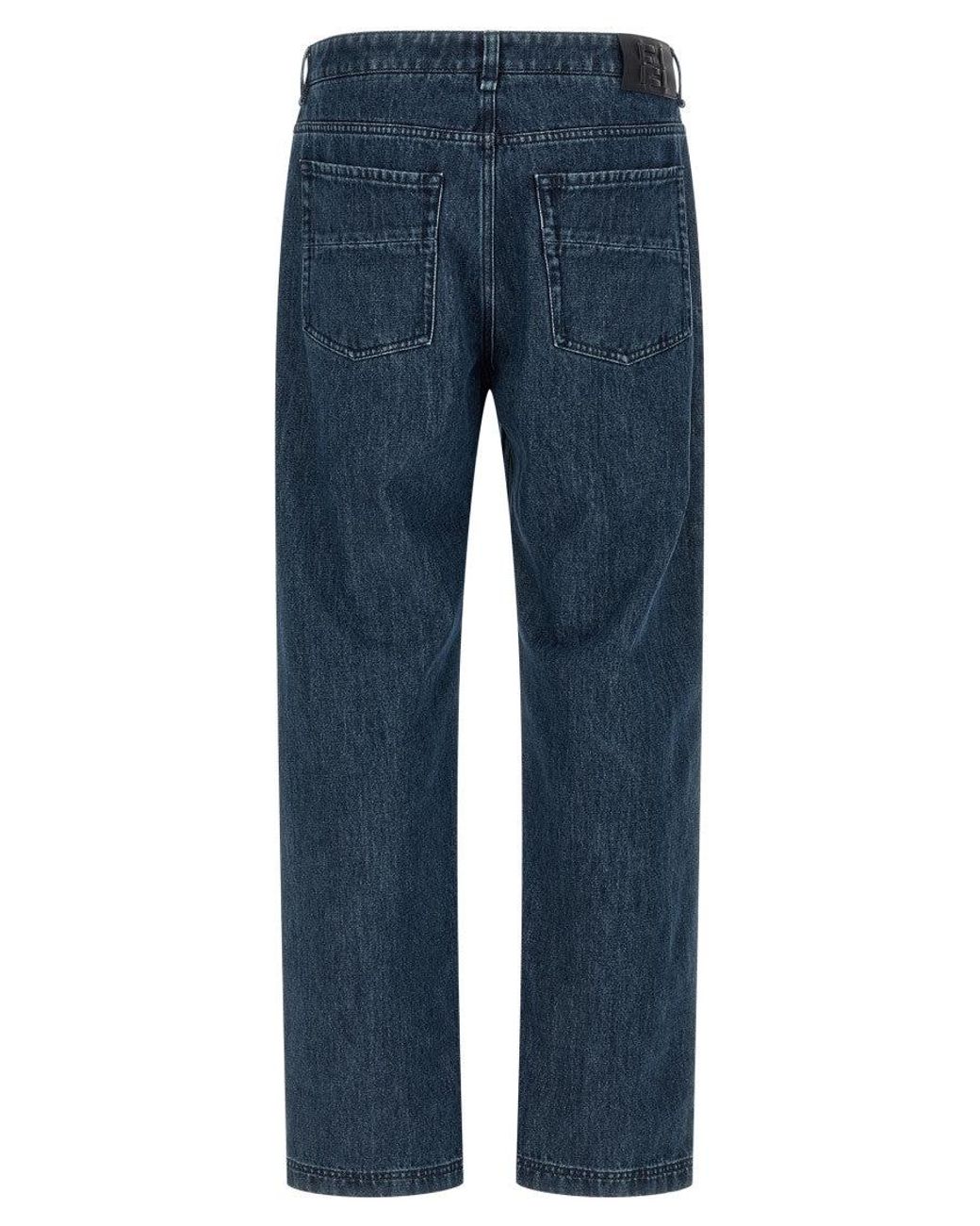 Fendi Blue Ff Inner Jeans for men