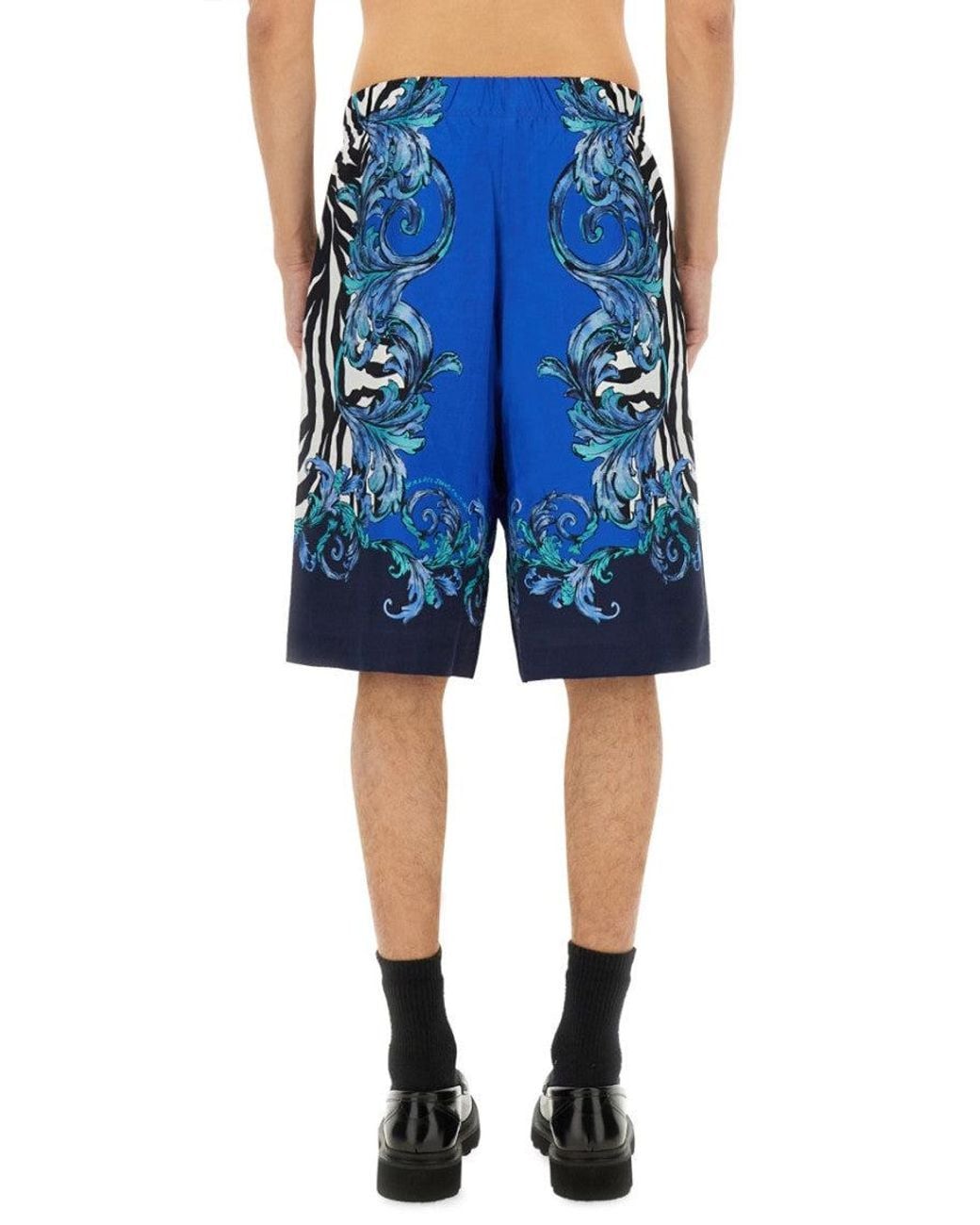 Versace Jeans Couture Blue Printed Shorts for men