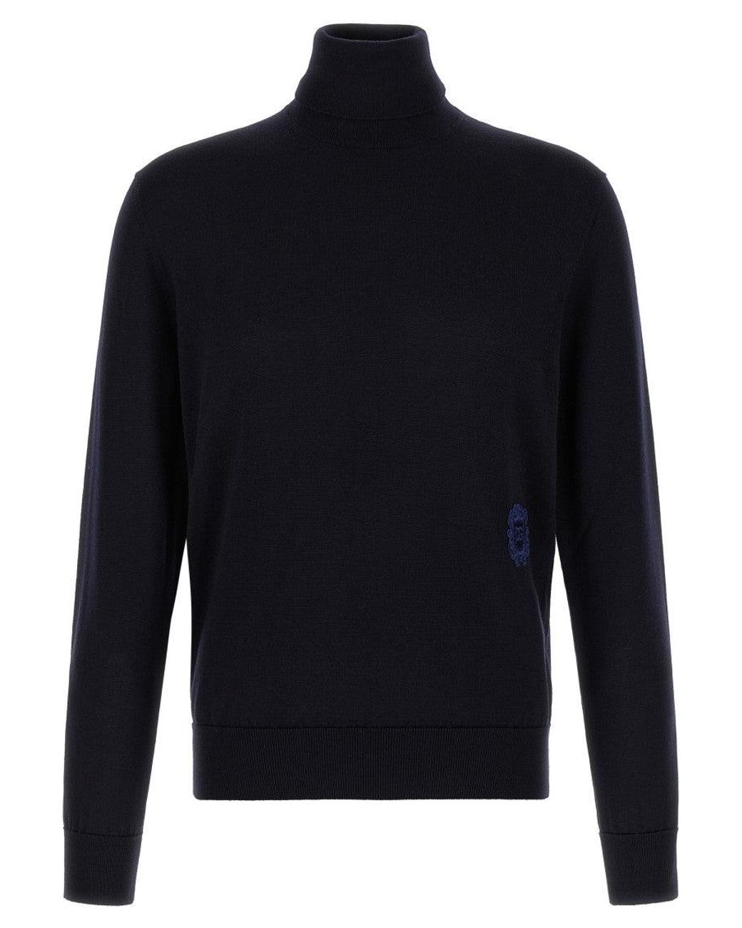 Dolce & Gabbana Blue Dolce & Gabbana Virgin Wool Turtleneck Sweater for men