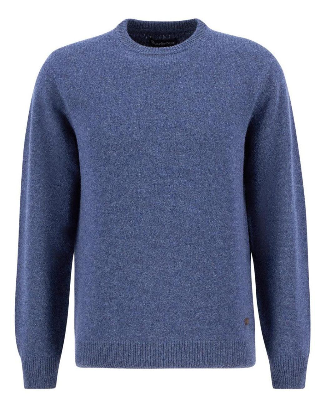Barbour Blue Crew Neck Sweater for men