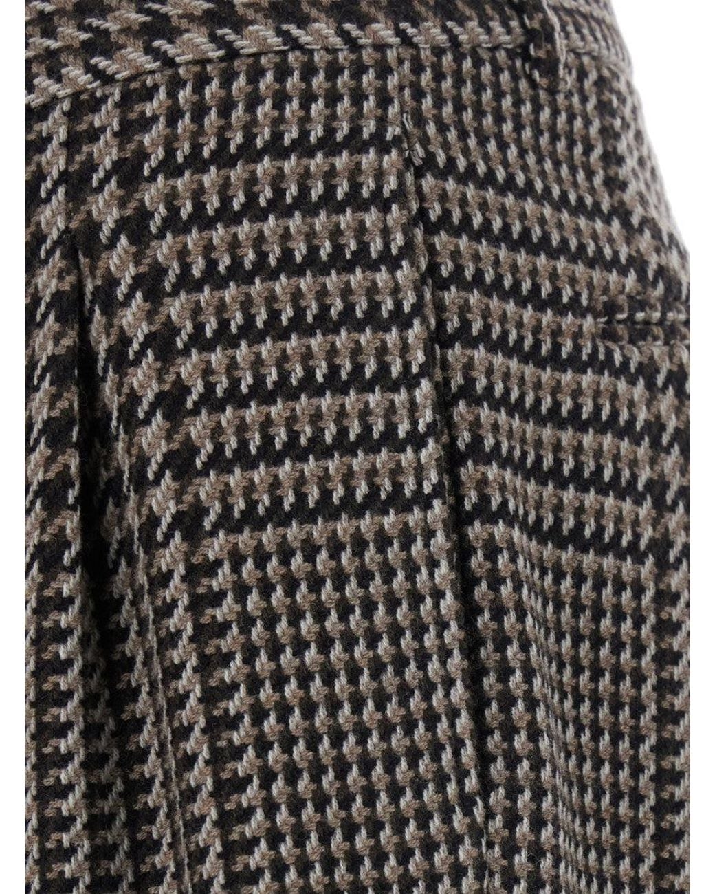 Emporio Armani Gray Regular Houndstooth Trousers for men