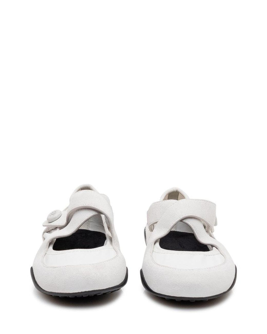 Tory Burch White Off Round Toe Ballet Flats