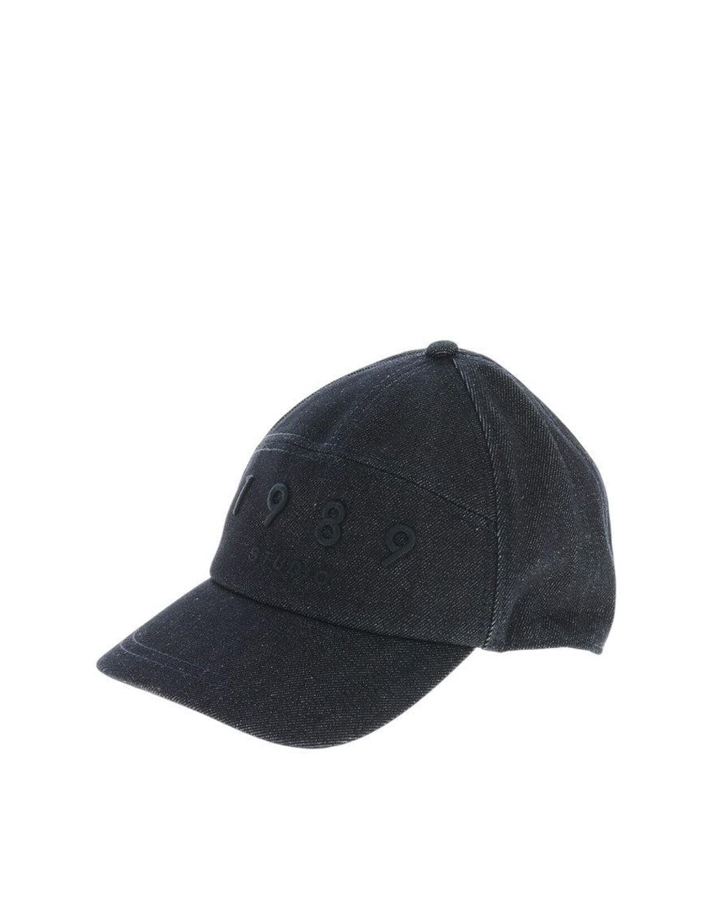1989 STUDIO Blue Dark Logo Baseball Cap for men