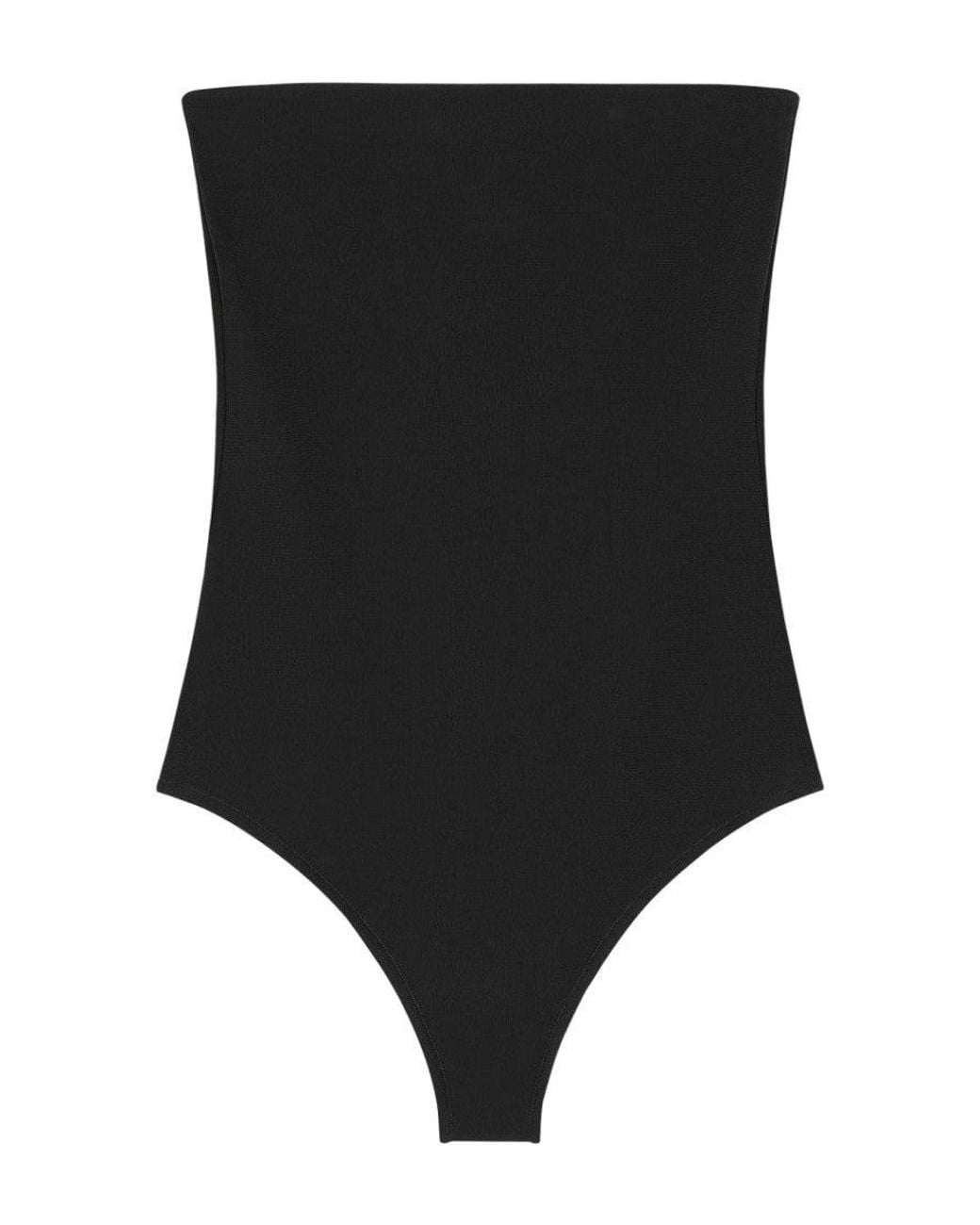 Courreges Black Solid Strapless Top