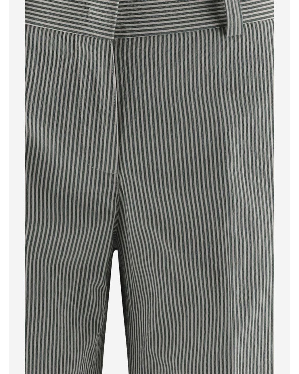 Ql2 Gray Striped Pattern Trousers