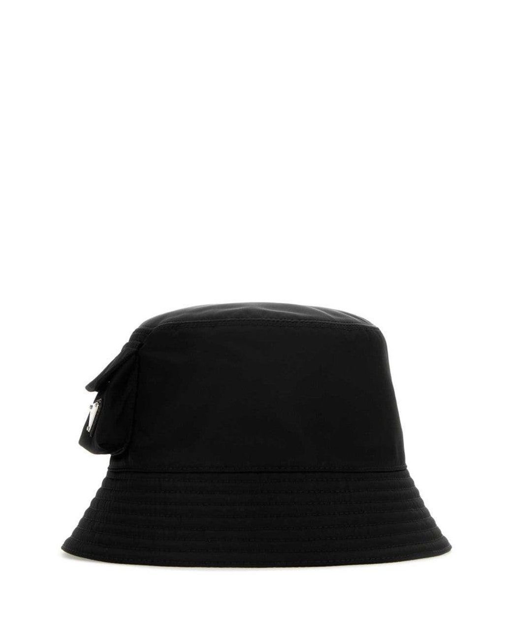 Prada Black Re-Nylon Bucket Hat for men