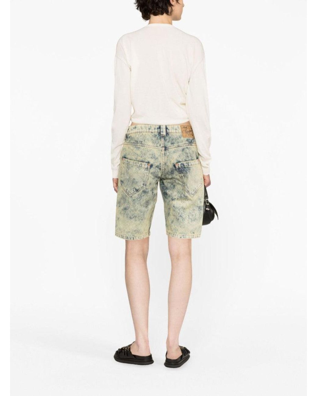 VAQUERA Gray Denim Split Shorts
