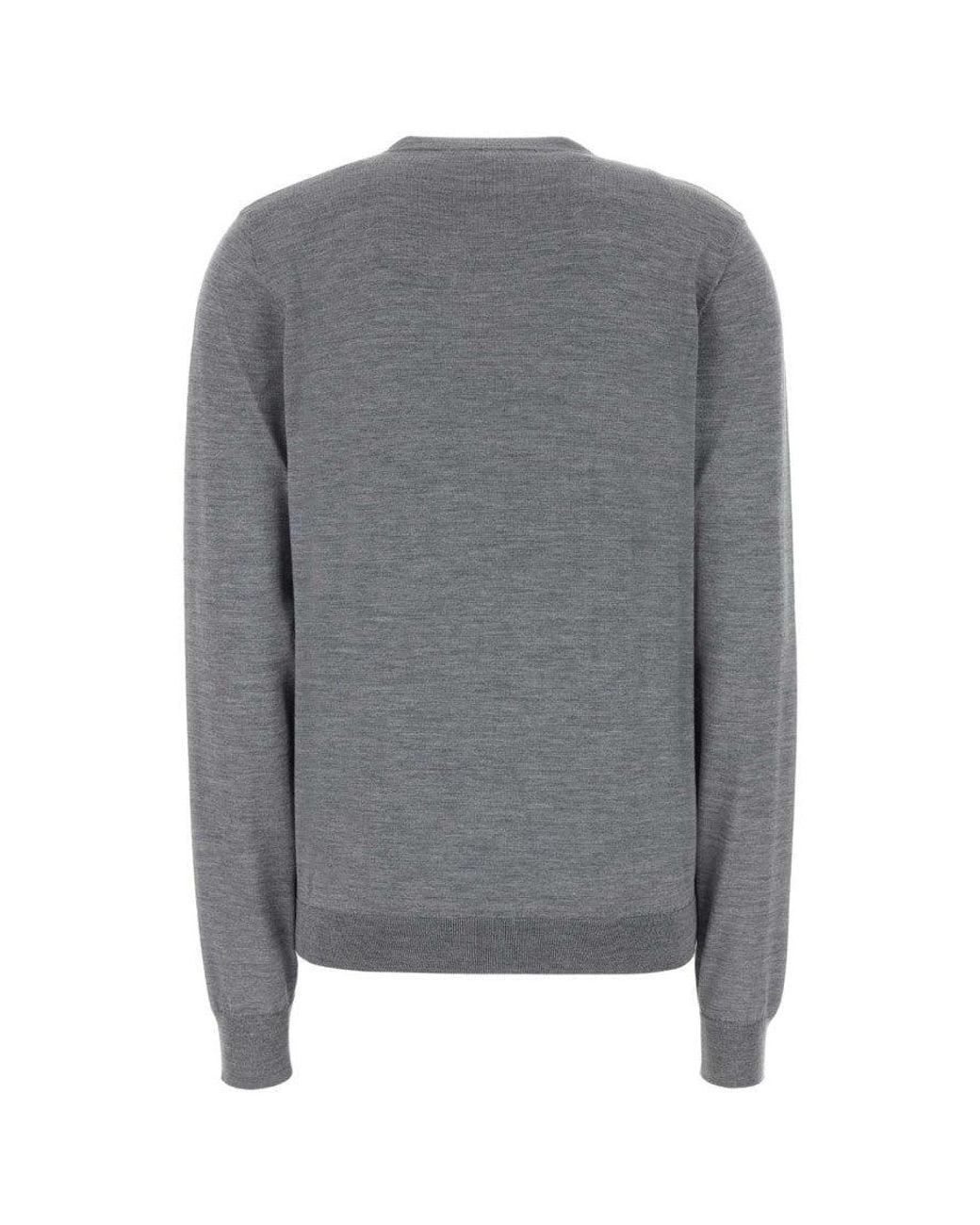 Gucci Gray Solid V Neck Sweater