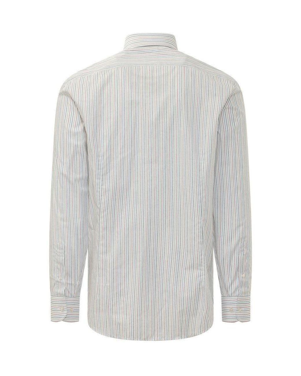 Etro Gray Regular Stripes Shirt for men