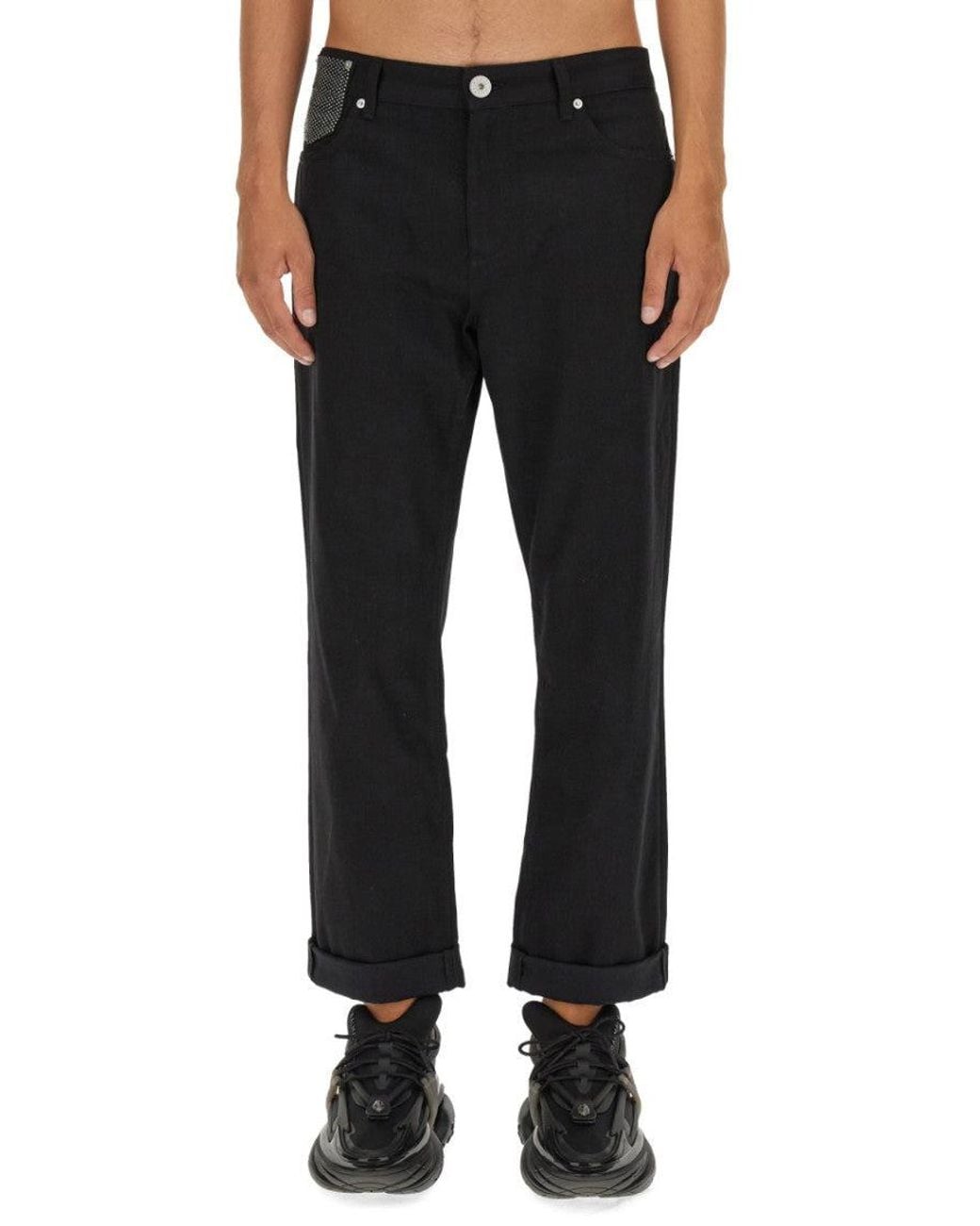 Balmain Black Mid Rise Jeans for men