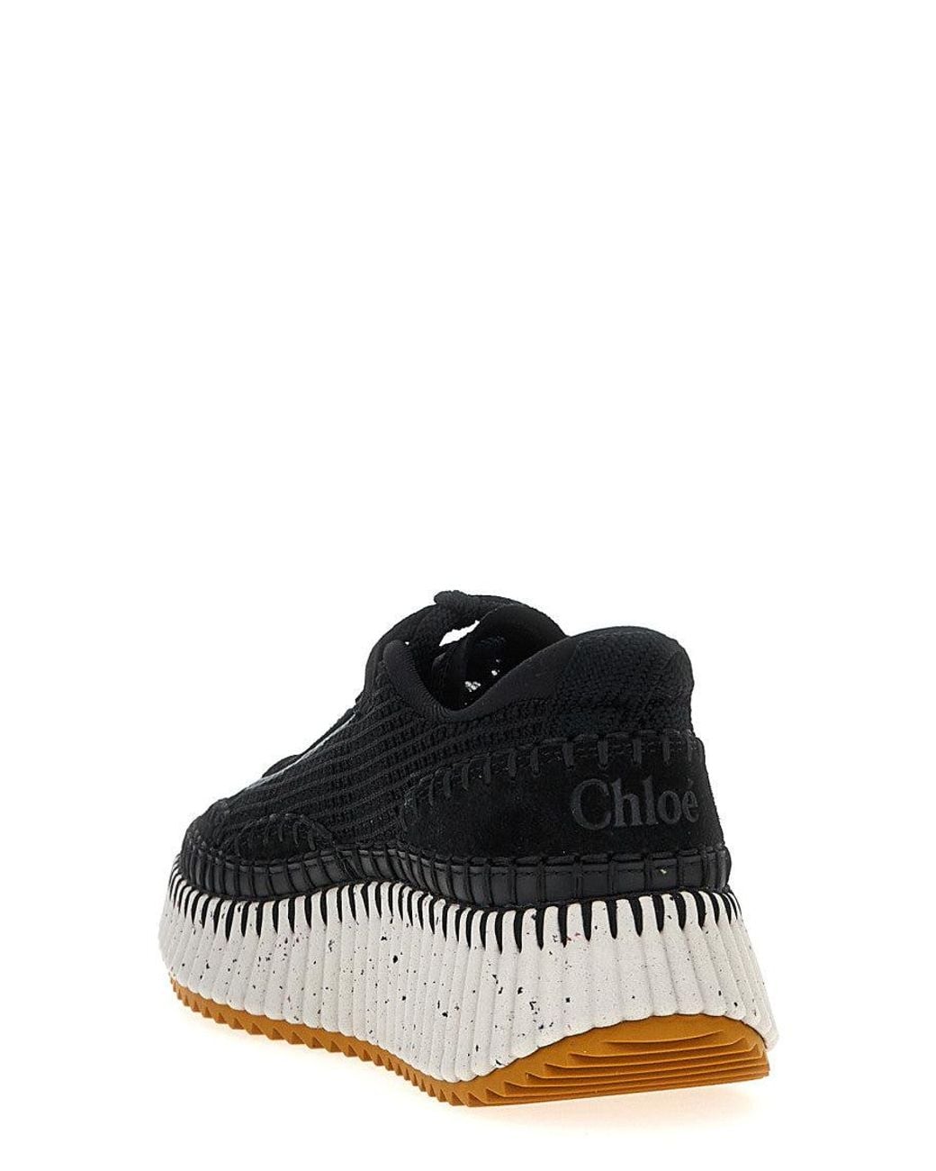 Chloé Black Lace Up Sneakers
