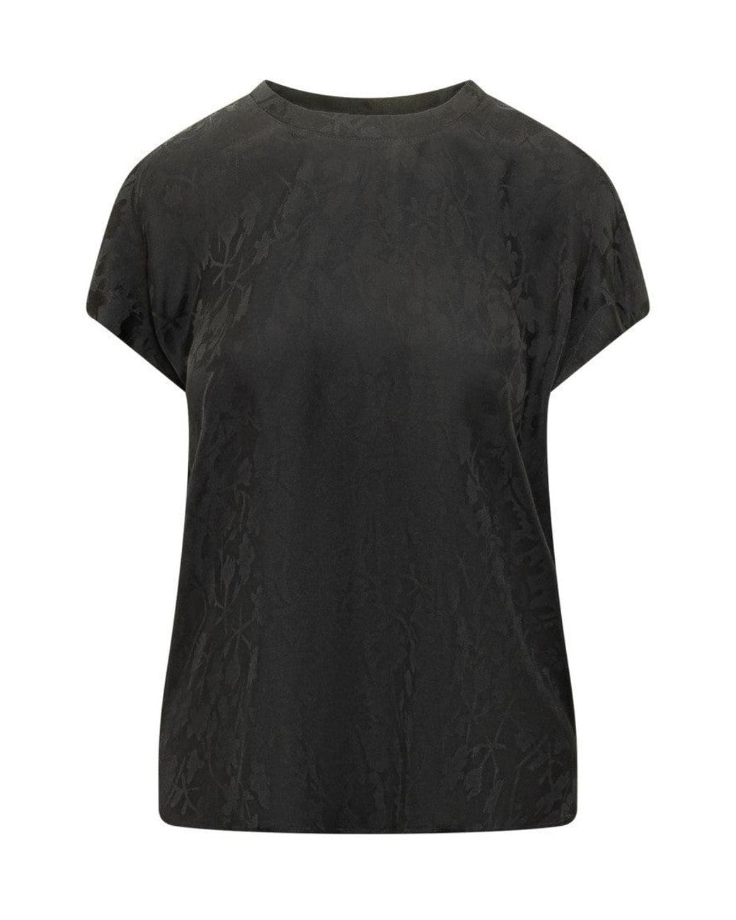 Pinko Black Floral Cut-Out Sleeve Blouse