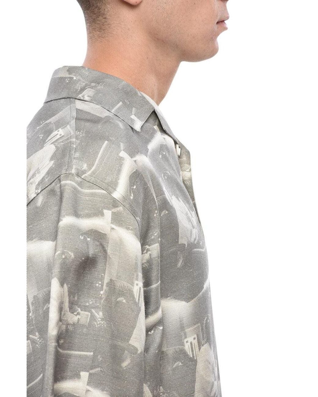 1989 STUDIO Gray Relaxed Printed Shirt for men