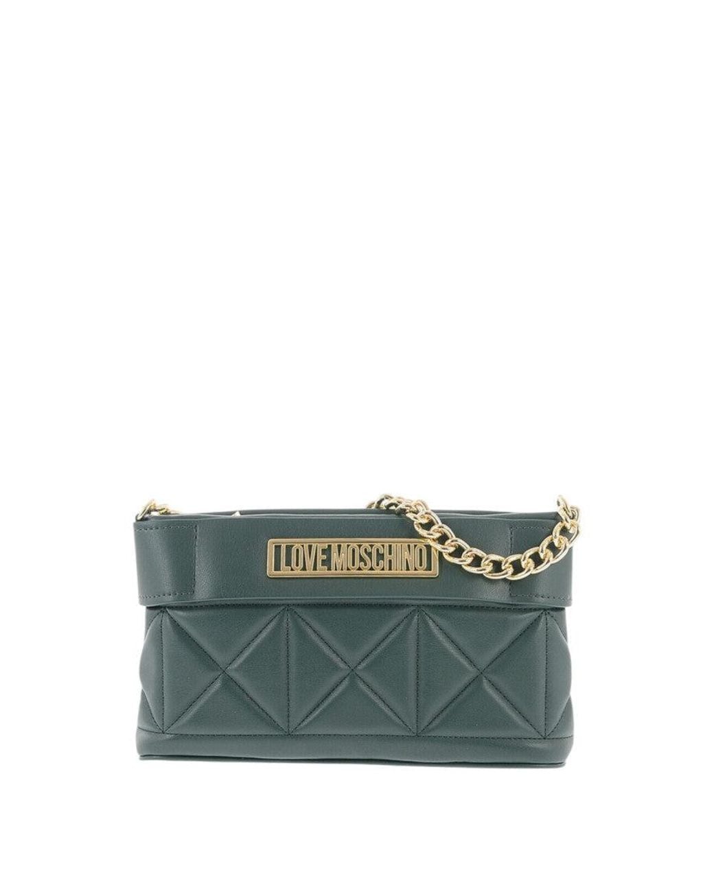 Love Moschino Green Logo Small Crossbody Bag