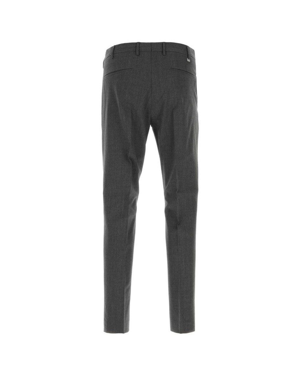 PT Torino Black Dark Slim Trousers for men