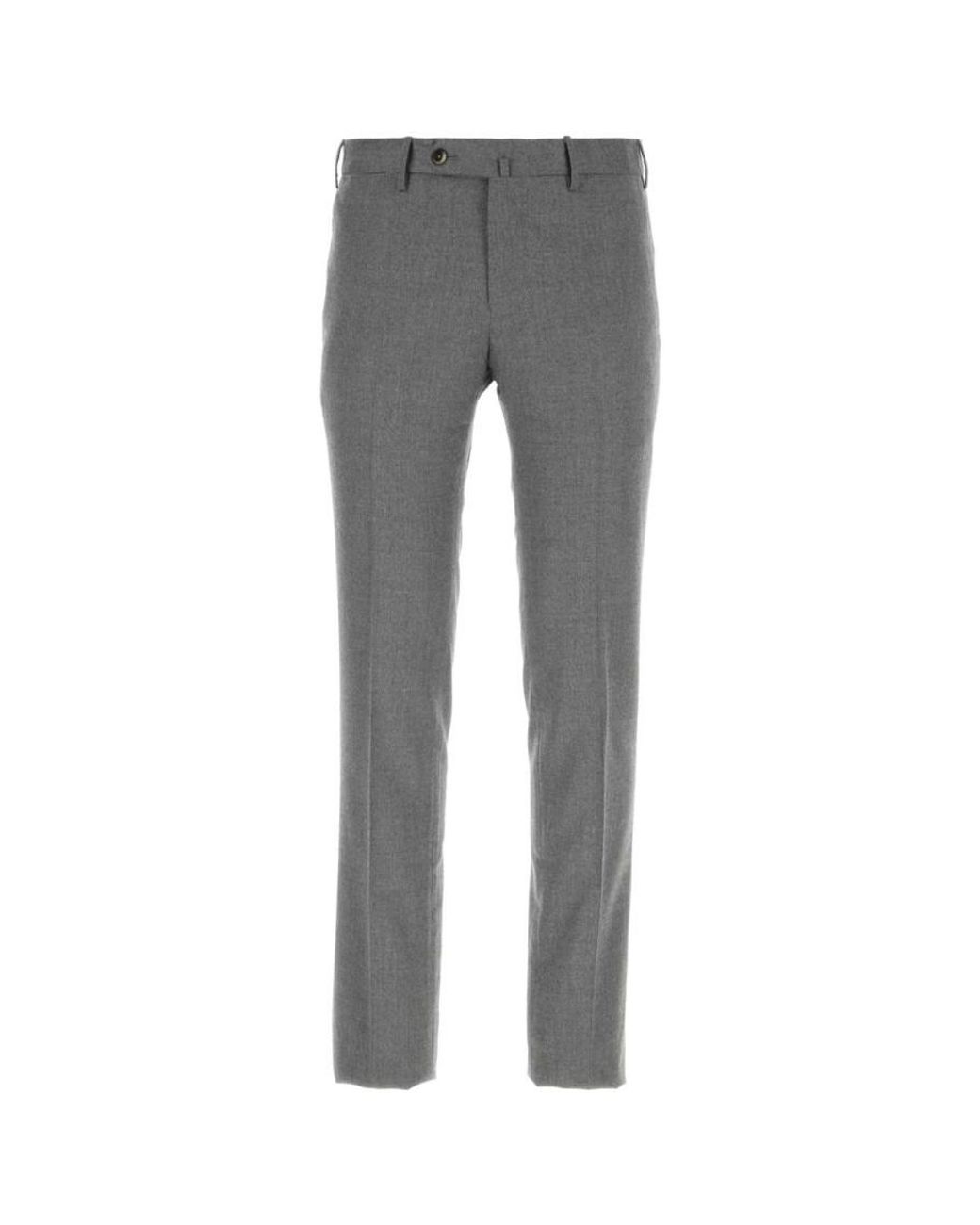 PT Torino Gray Flat Front Pants for men