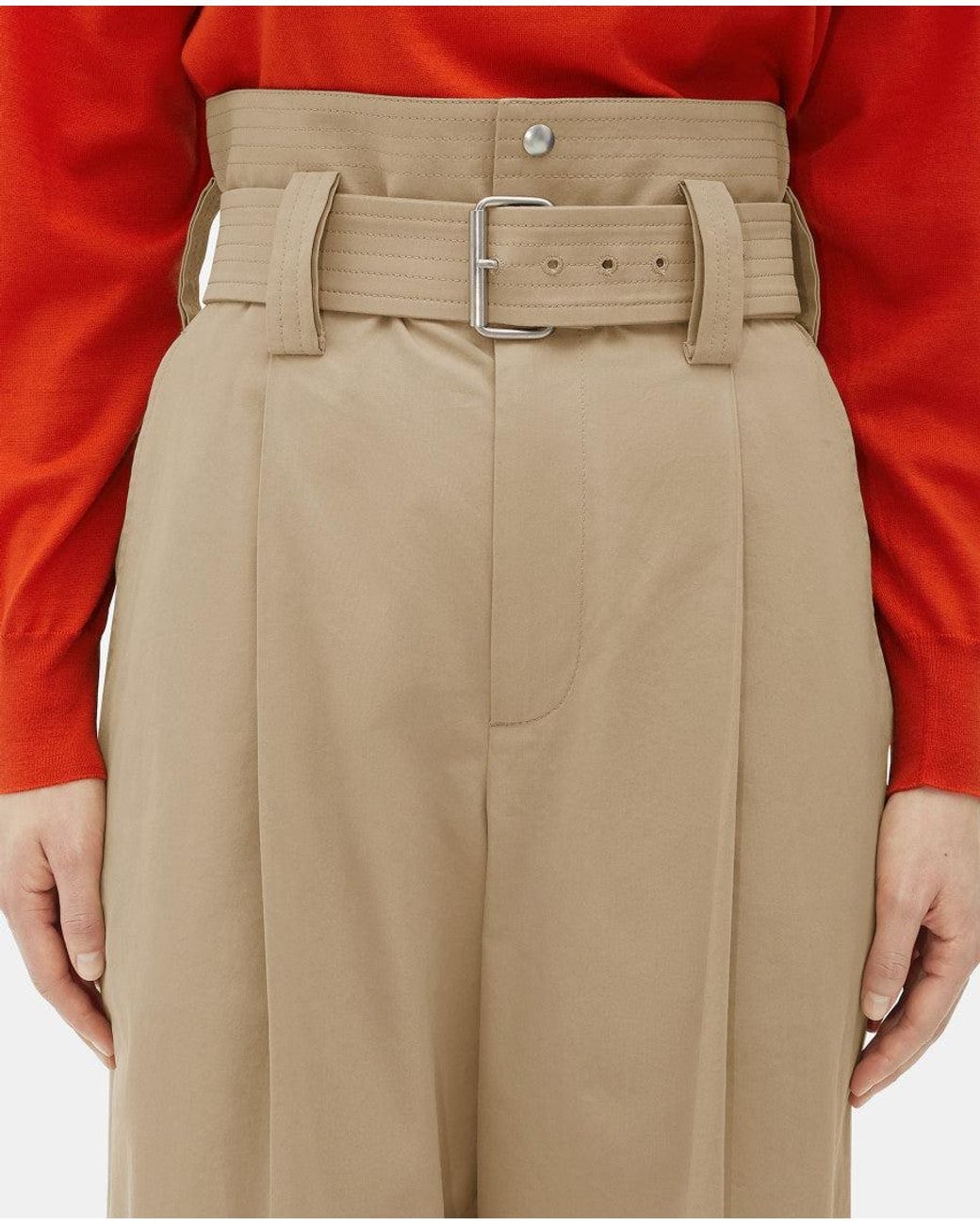 Bottega Veneta Natural Wide Trousers