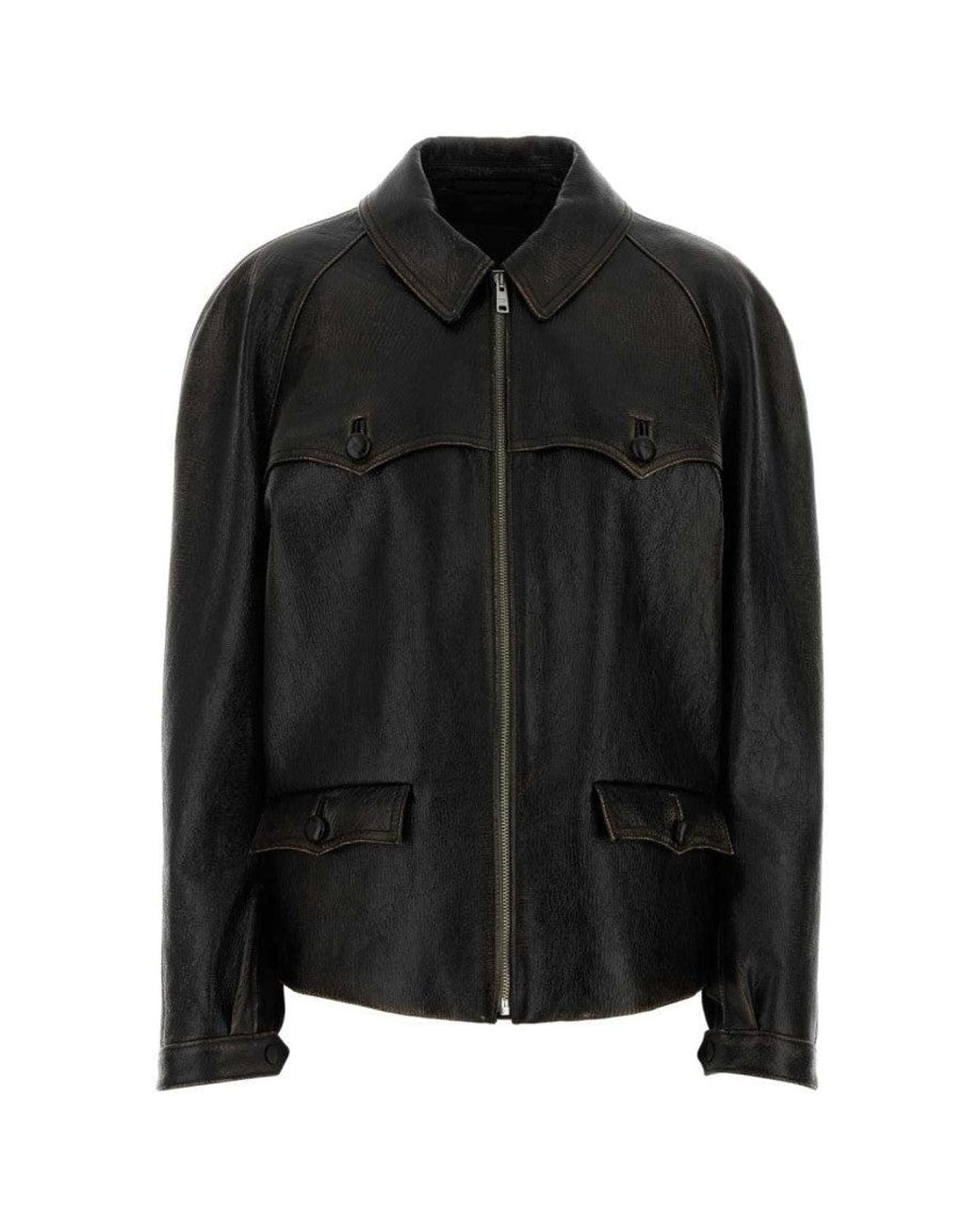 Prada Black Shirt Collar Jacket