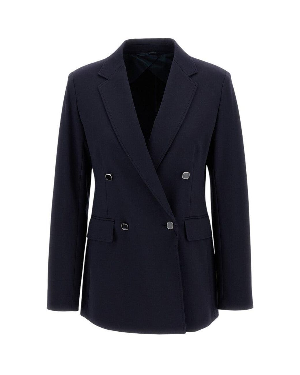 Max Mara Blue Jersey Riviera Double Breasted Blazer