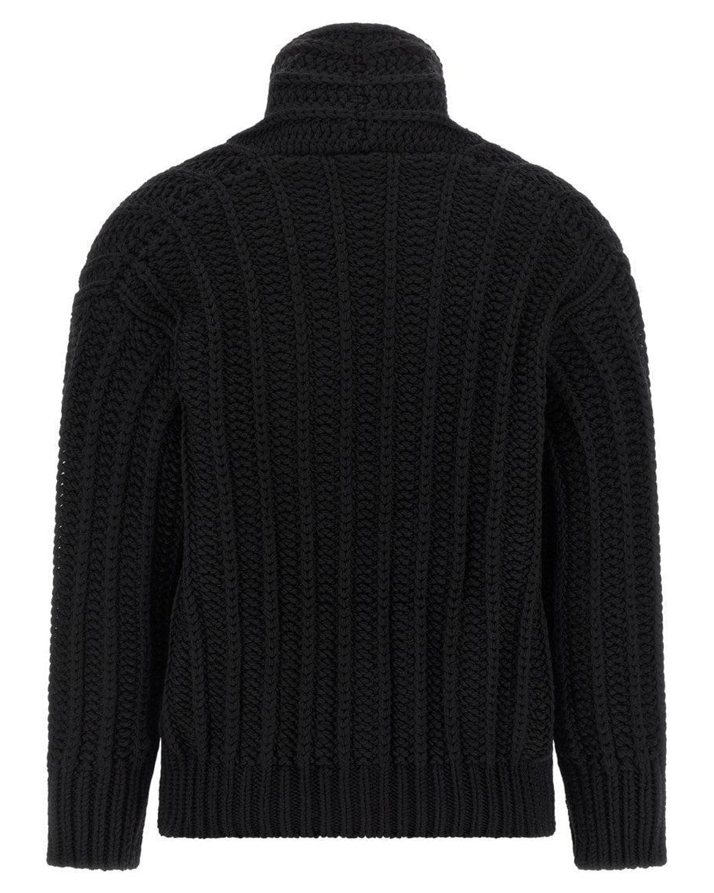 Dolce & Gabbana Black Wool Cardigan
