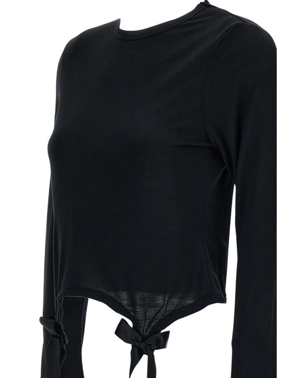 Simone Rocha Black Solid Crew Neck T-Shirt