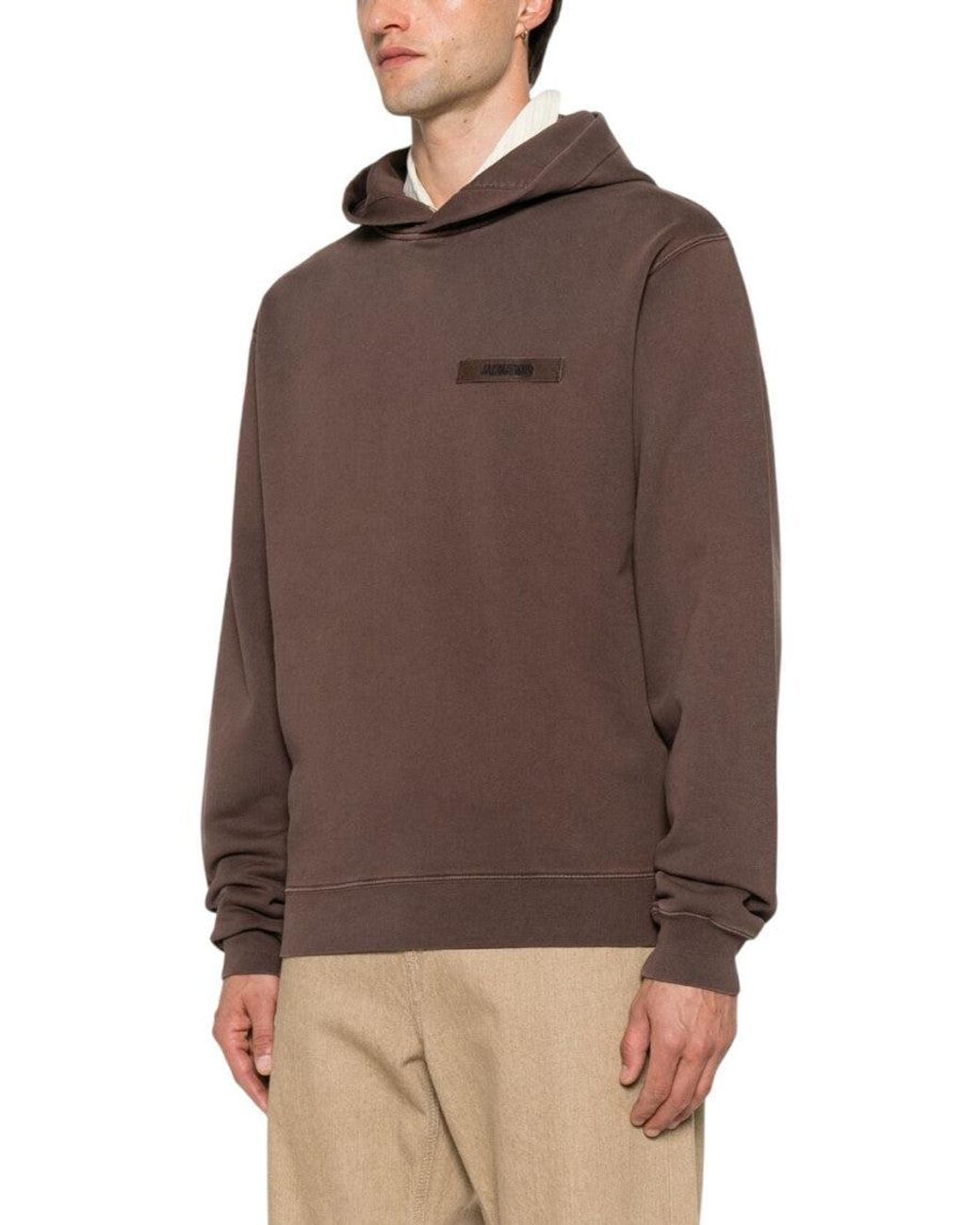 Jacquemus Brown Relaxed Logo Hoodie for men