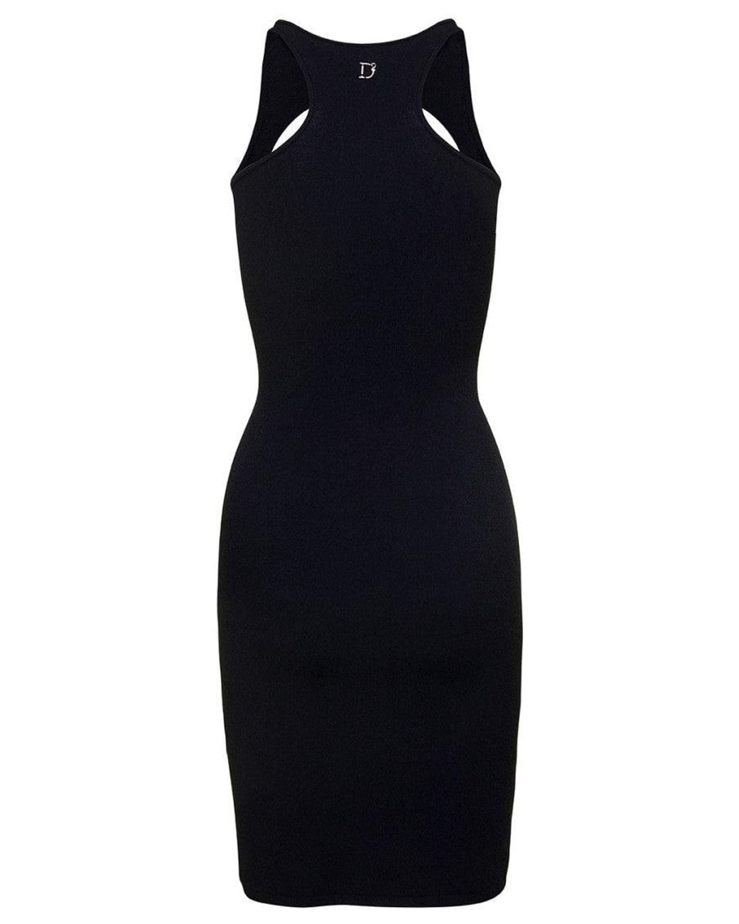 DSquared² Blue Mini Sleeveless Ribbed Dress With Cut-Out Detail