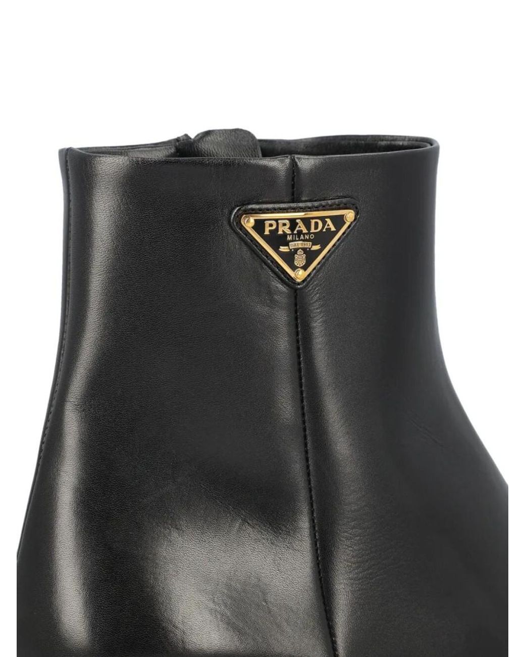 Prada Black Logo Triangle Boots