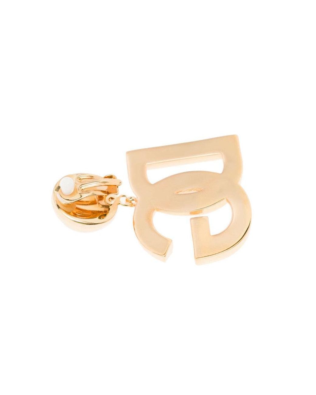 Dolce & Gabbana Metallic Golden Logo Earrings