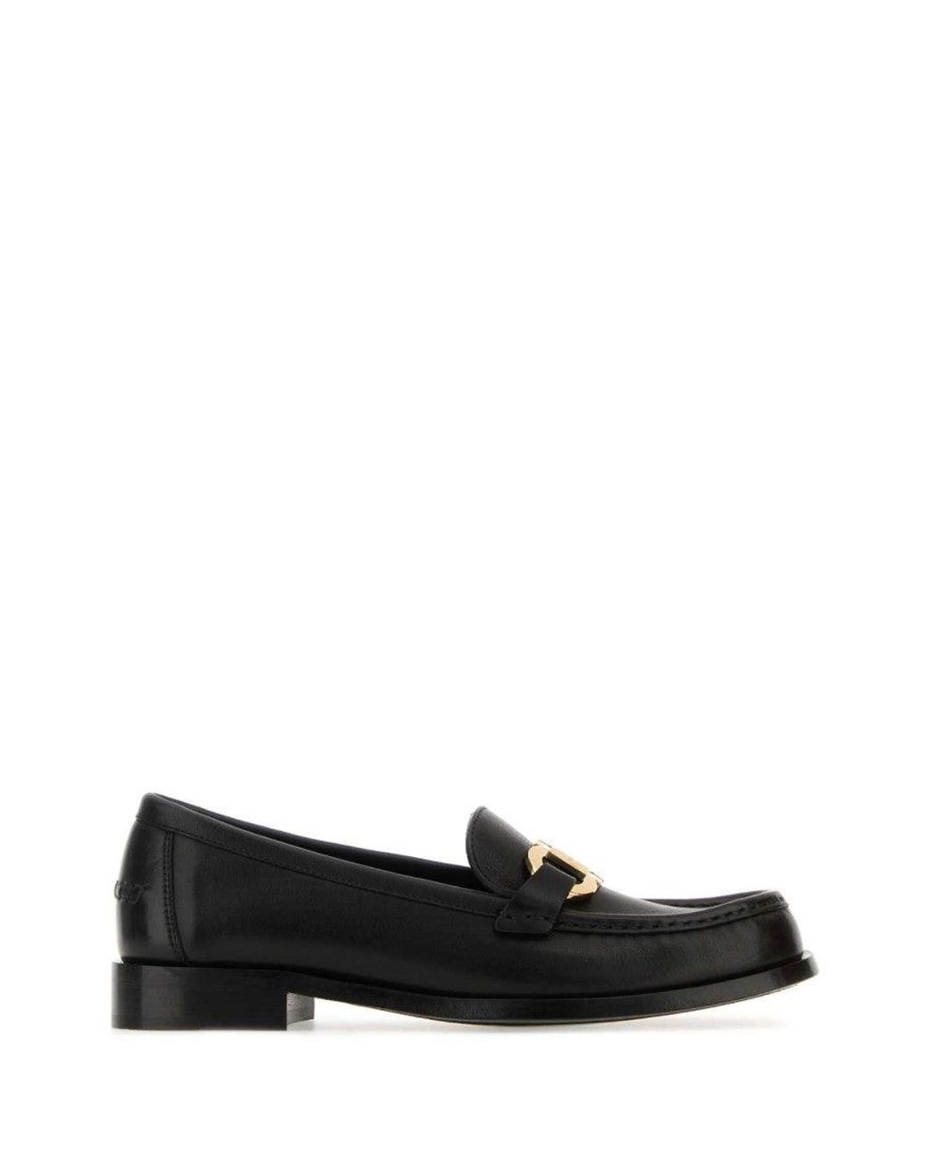 Ferragamo Black Solid Maryan Loafers