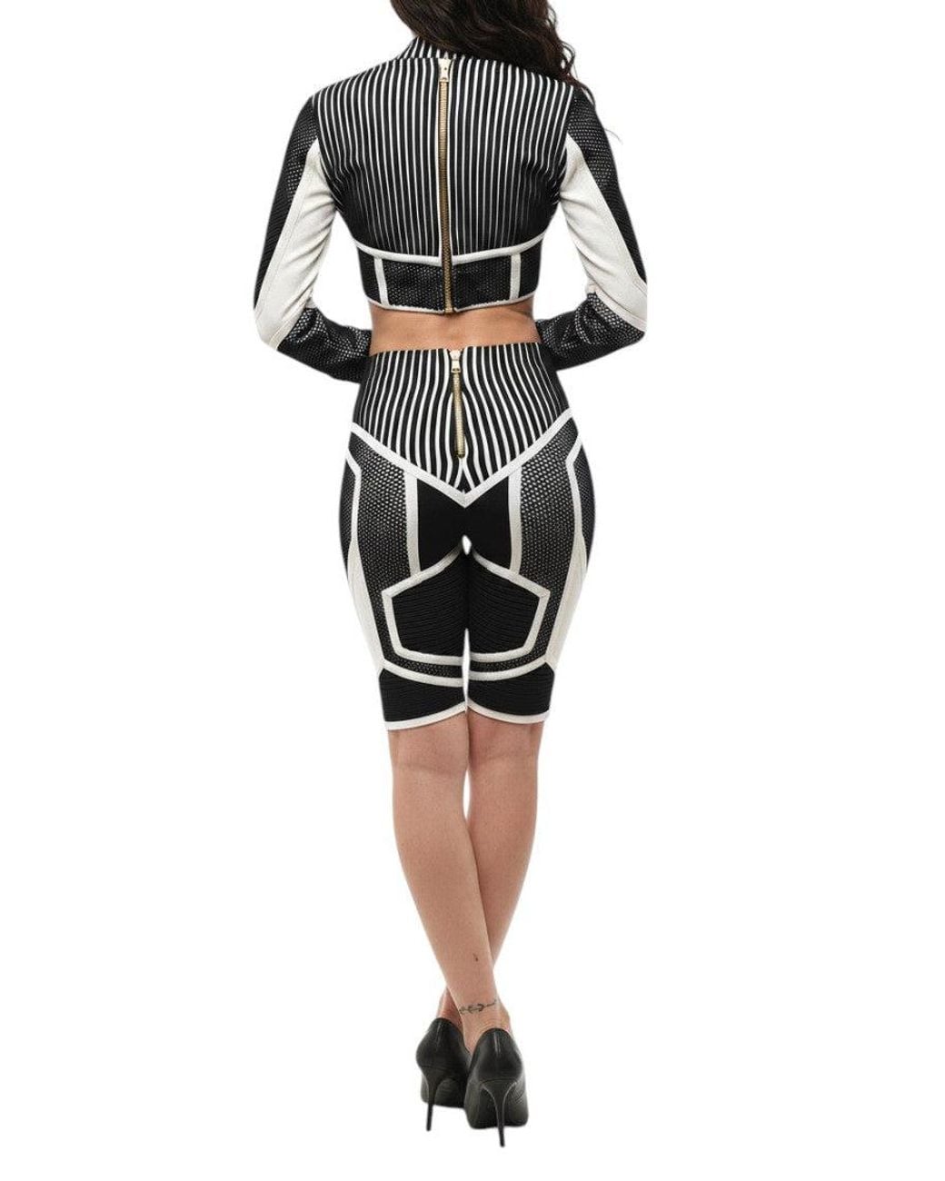 Balmain Black Stripes Shorts