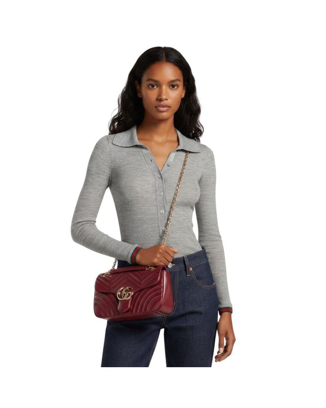 Gucci Purple Marmont Medium Shoulder Bag
