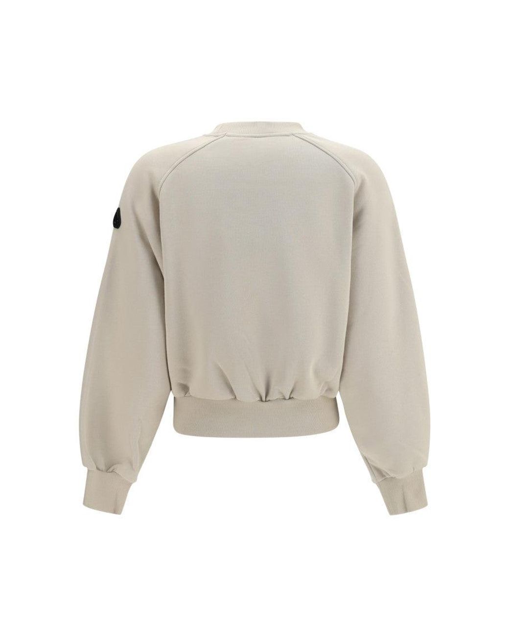 Moose Knuckles White Logo Crew Neck Sweatshirt