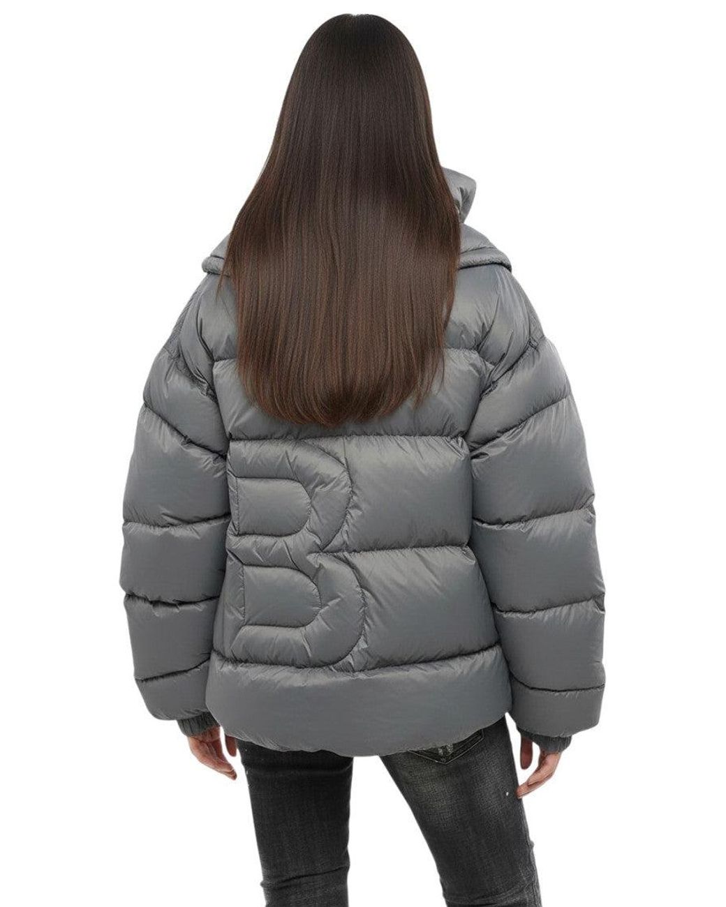 Bacon Gray Quilted Hood Jacket