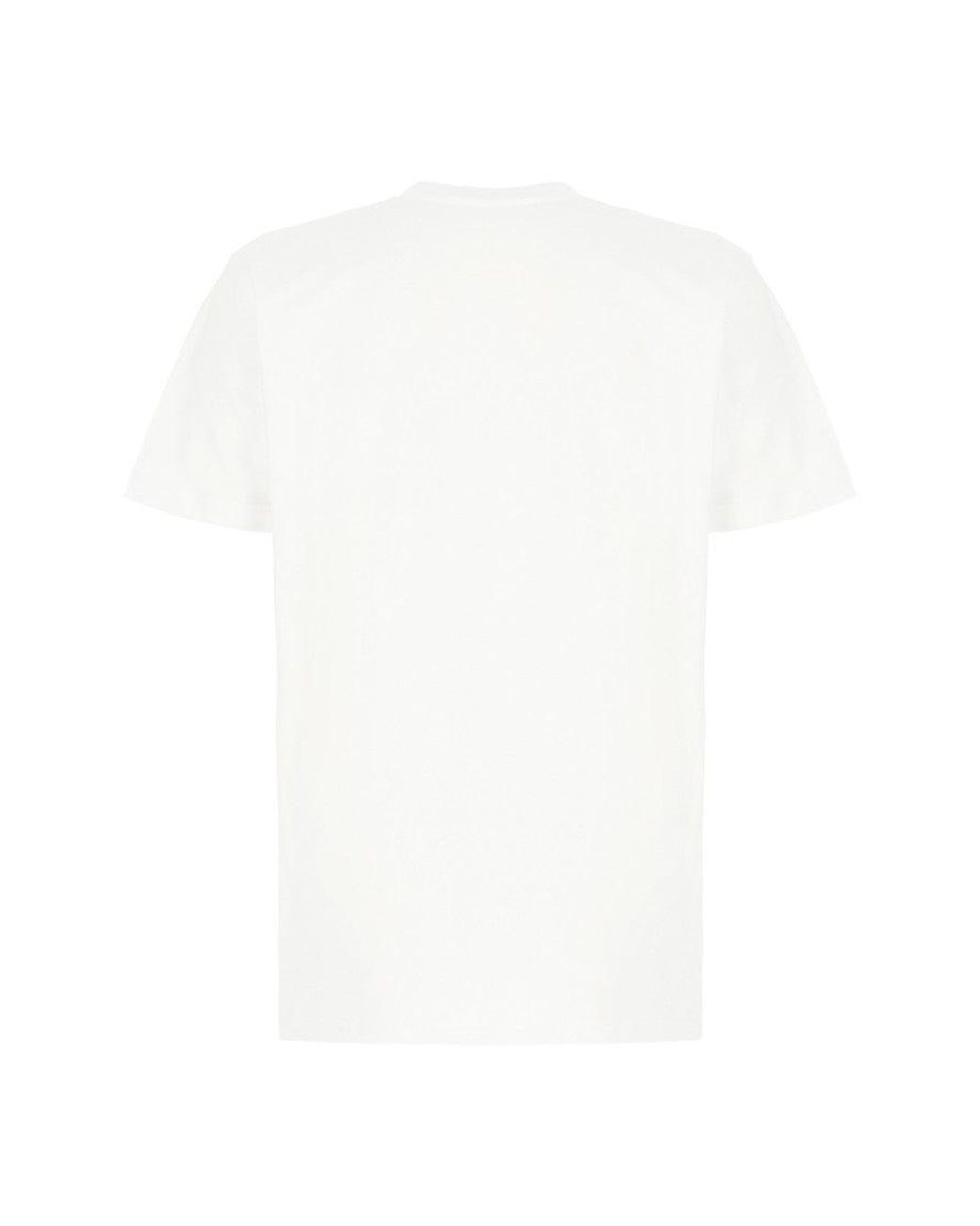 Moschino White Crew Neck Logo T-Shirt for men
