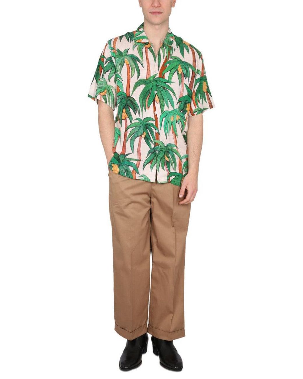 Endless Joy Green Relaxed Graphic Shirt for men