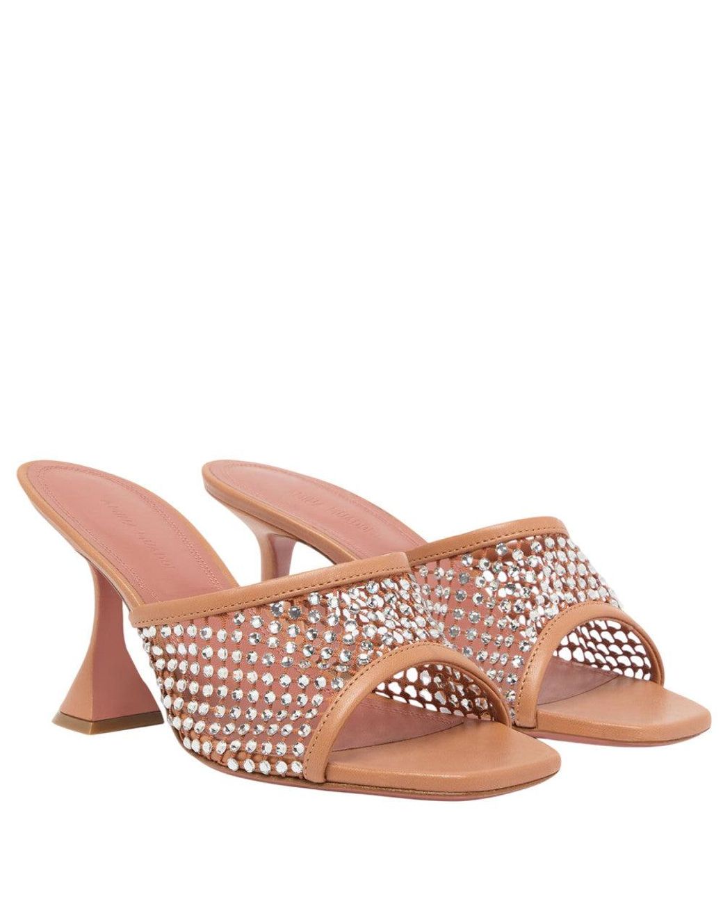 AMINA MUADDI Pink Embellished Lupita Crystal Heels
