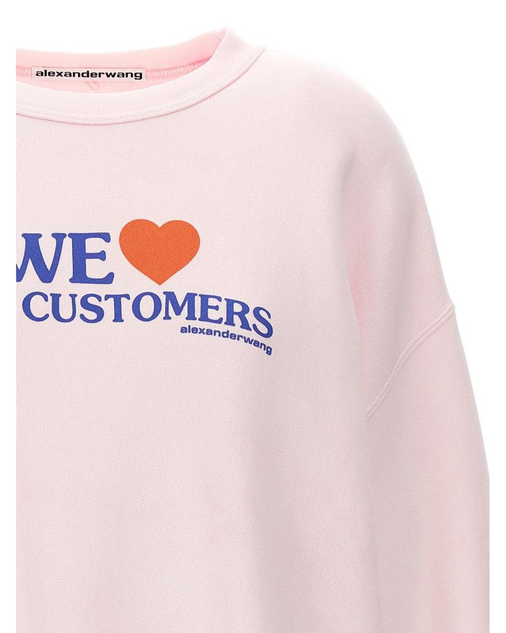 Alexander Wang Pink Logo-Print Cotton Sweatshirt